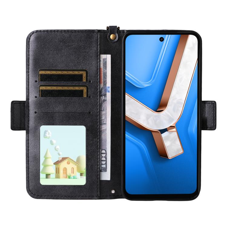 For vivo Y29 4G Global Multi-card Slots Crossbody Cowhide Leather Phone Case
