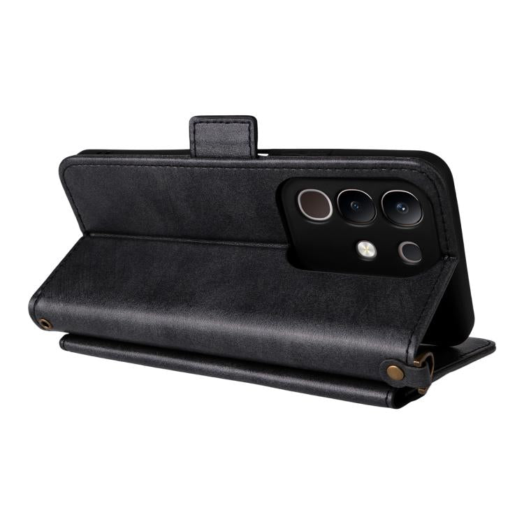 For vivo Y29 4G Global Multi-card Slots Crossbody Cowhide Leather Phone Case