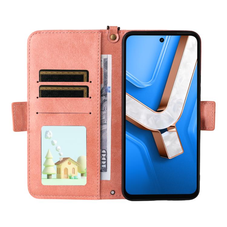 For vivo Y29 4G Global Multi-card Slots Crossbody Cowhide Leather Phone Case