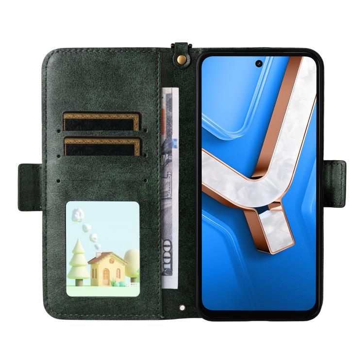 For vivo Y29 4G Global Multi-card Slots Crossbody Cowhide Leather Phone Case