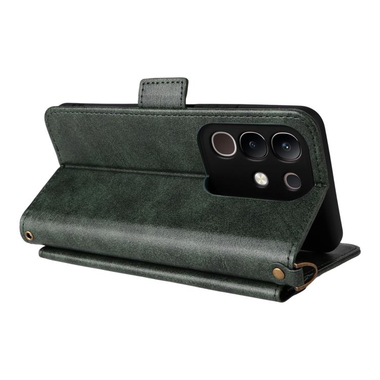 For vivo Y29 4G Global Multi-card Slots Crossbody Cowhide Leather Phone Case