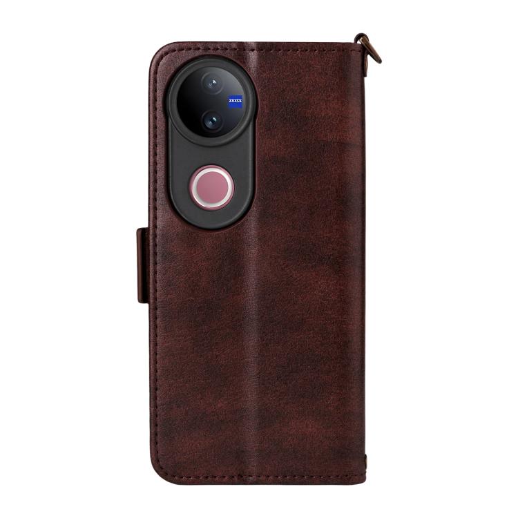 For vivo V50 5G Global / V50e Multi-card Slots Crossbody Cowhide Leather Phone Case