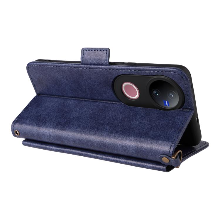 For vivo V50 5G Global / V50e Multi-card Slots Crossbody Cowhide Leather Phone Case
