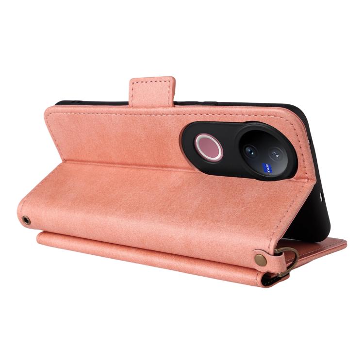 For vivo V50 5G Global / V50e Multi-card Slots Crossbody Cowhide Leather Phone Case