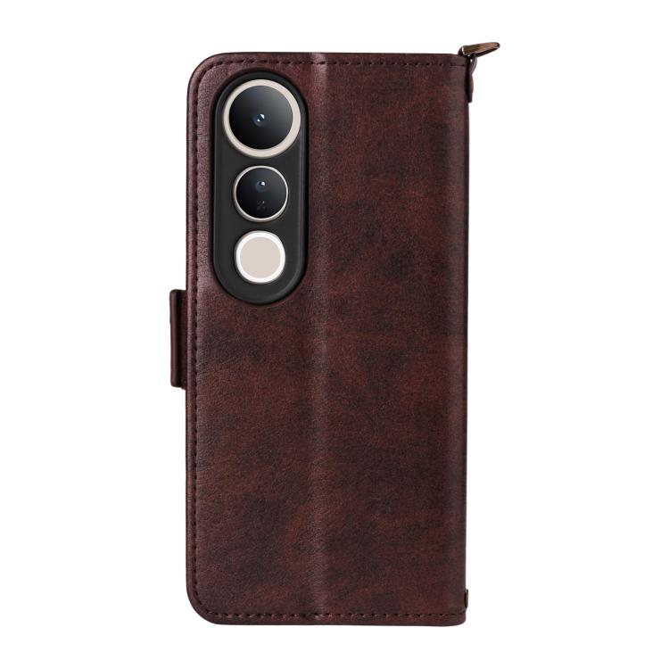 For vivo V50 Lite 5G Global Multi-card Slots Crossbody Cowhide Leather Phone Case