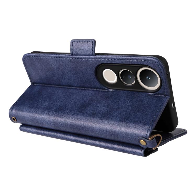 For vivo V50 Lite 5G Global Multi-card Slots Crossbody Cowhide Leather Phone Case