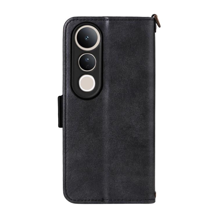 For vivo V50 Lite 5G Global Multi-card Slots Crossbody Cowhide Leather Phone Case