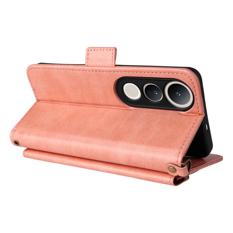For vivo V50 Lite 5G Global Multi-card Slots Crossbody Cowhide Leather Phone Case