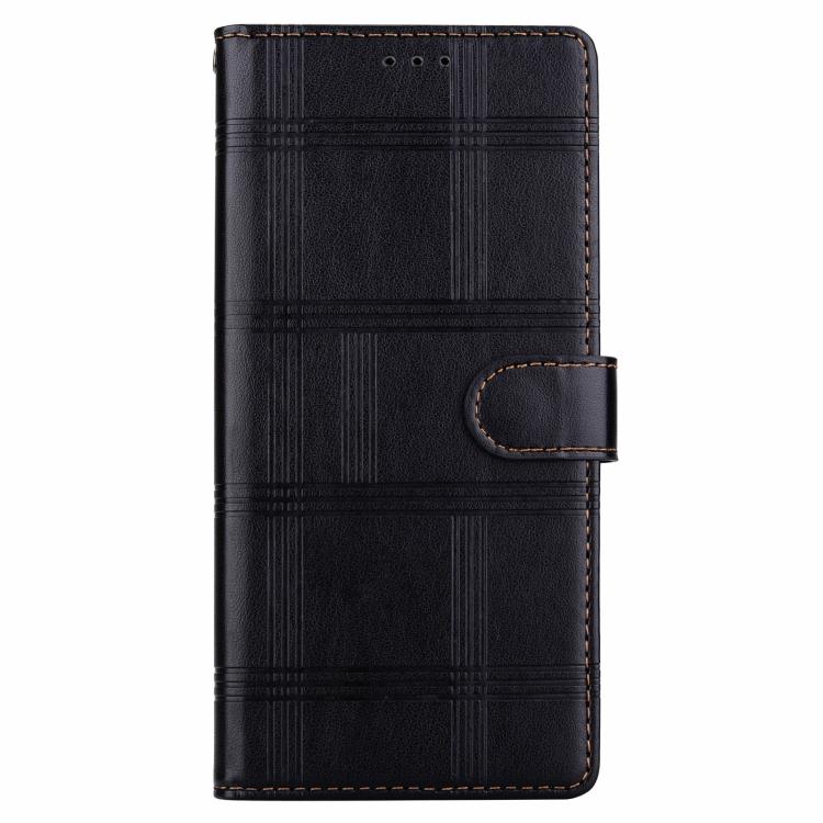 For iPhone 17 Embossed Checkered Leather Phone Case