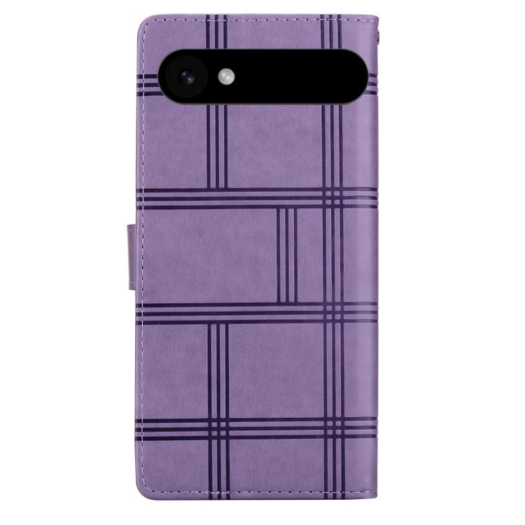 For iPhone Air Embossed Checkered Leather Phone Case