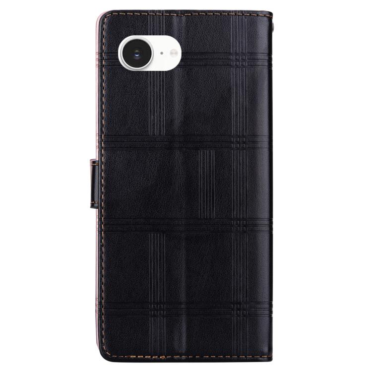 For iPhone 17e / 16e Embossed Checkered Leather Phone Case