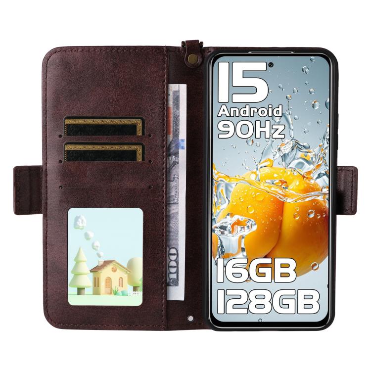 For Oukitel C65 Pro / C65 Multi-card Slots Crossbody Cowhide Leather Phone Case