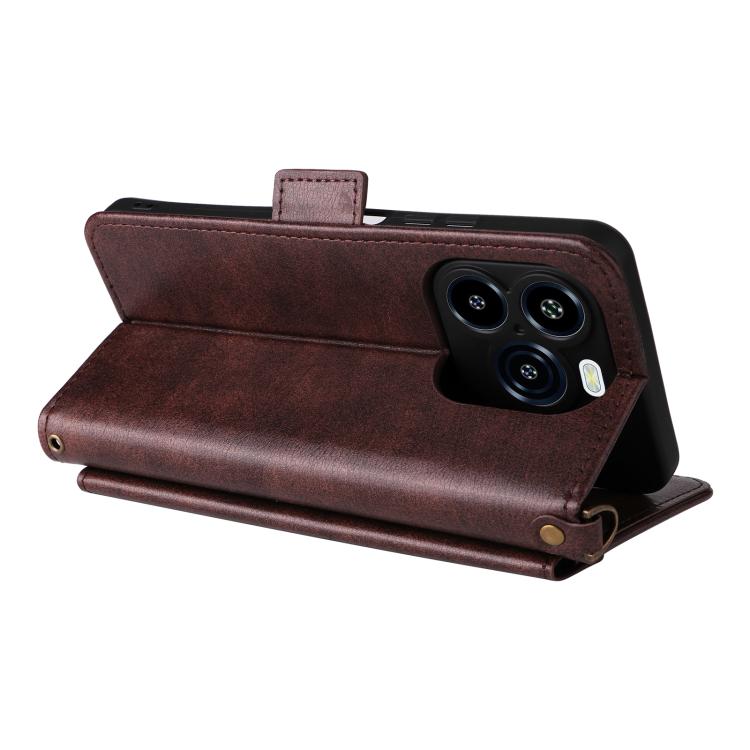 For Oukitel C65 Pro / C65 Multi-card Slots Crossbody Cowhide Leather Phone Case
