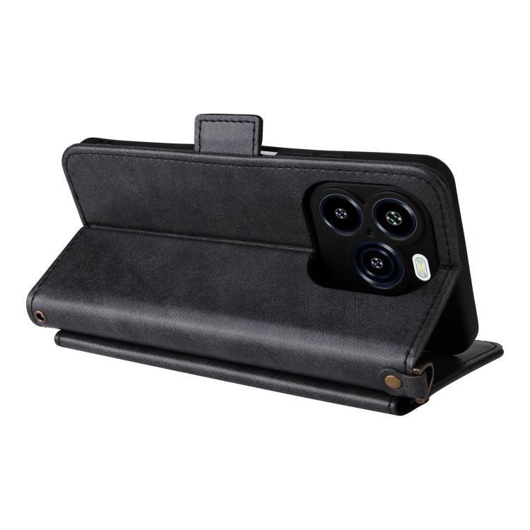 For Oukitel C65 Pro / C65 Multi-card Slots Crossbody Cowhide Leather Phone Case
