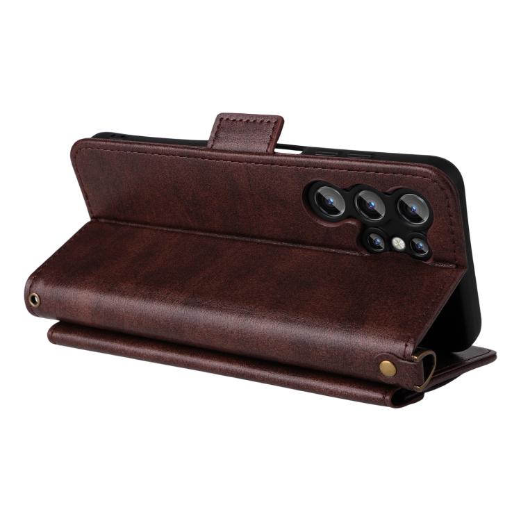 For Oukitel C1 Pro / C1 Multi-card Slots Crossbody Cowhide Leather Phone Case