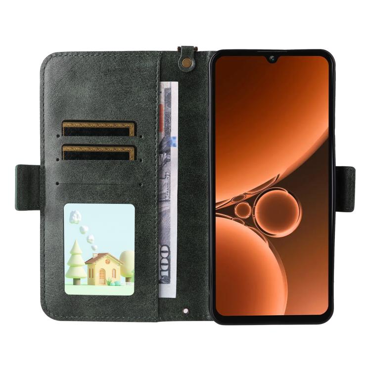 For Oukitel C59 Pro Multi-card Slots Crossbody Cowhide Leather Phone Case