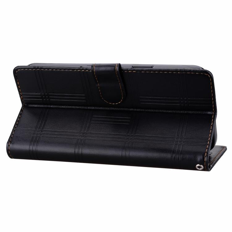 For Samsung Galaxy S25 5G Embossed Checkered Leather Phone Case