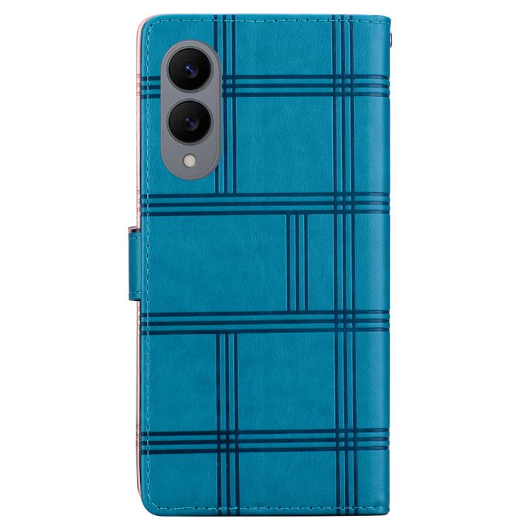 For Samsung Galaxy S25 Edge 5G Embossed Checkered Leather Phone Case