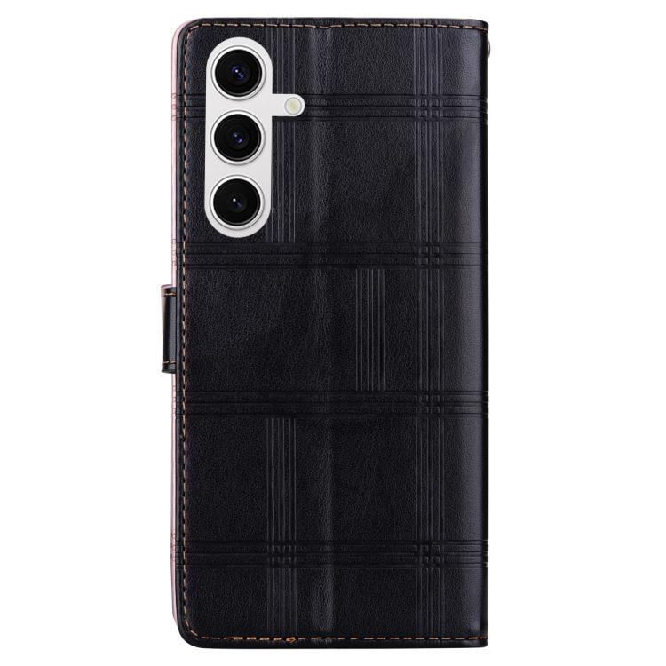 For Samsung Galaxy S23+ 5G Embossed Checkered Leather Phone Case