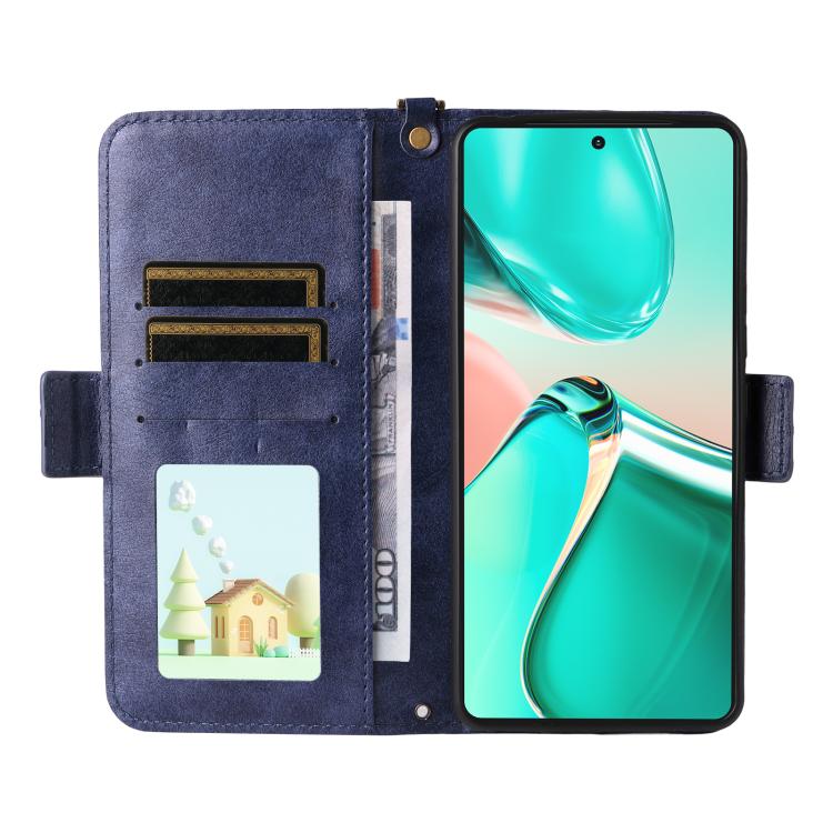 For Asus Zenfone 12 Ultra Multi-card Slots Crossbody Cowhide Leather Phone Case