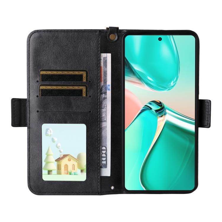 For Asus Zenfone 12 Ultra Multi-card Slots Crossbody Cowhide Leather Phone Case