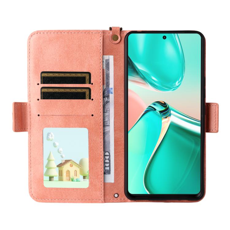 For Asus Zenfone 12 Ultra Multi-card Slots Crossbody Cowhide Leather Phone Case