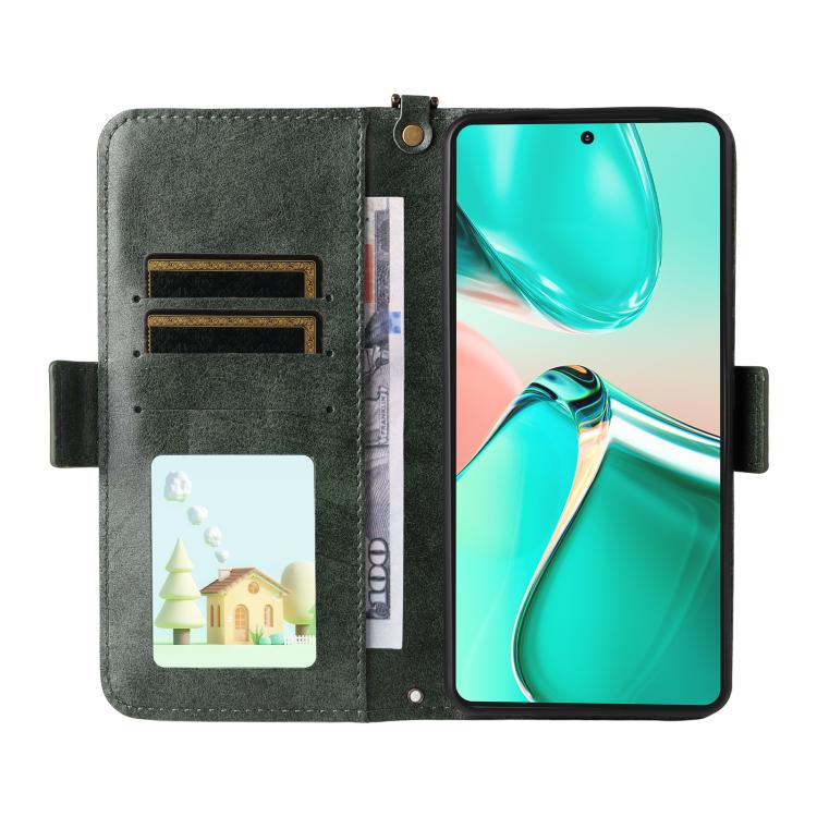 For Asus Zenfone 12 Ultra Multi-card Slots Crossbody Cowhide Leather Phone Case