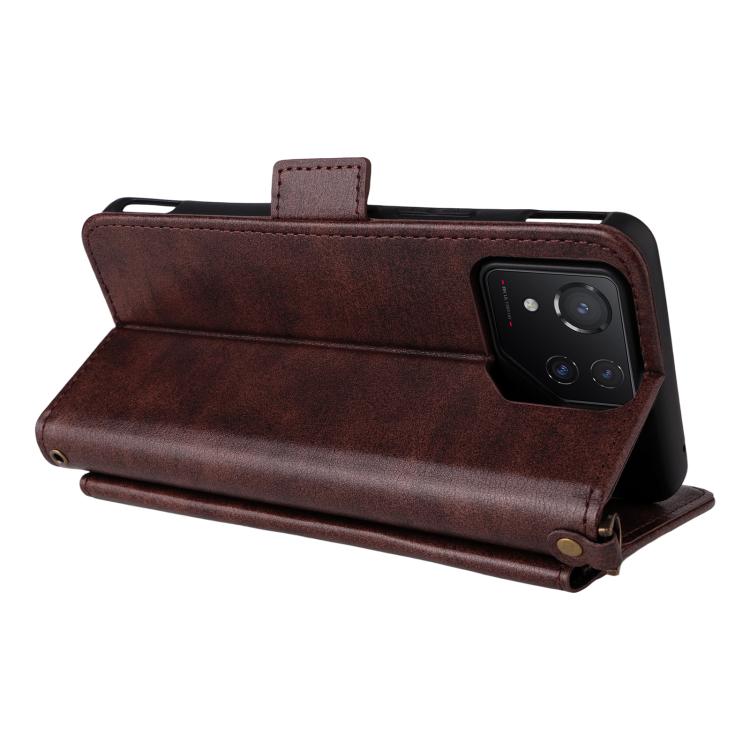 For Asus ROG Phone 8 / 8 Pro Multi-card Slots Crossbody Cowhide Leather Phone Case