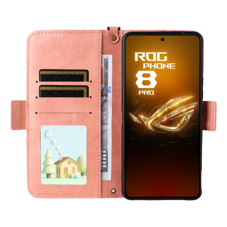 For Asus ROG Phone 8 / 8 Pro Multi-card Slots Crossbody Cowhide Leather Phone Case