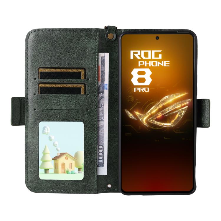 For Asus ROG Phone 8 / 8 Pro Multi-card Slots Crossbody Cowhide Leather Phone Case