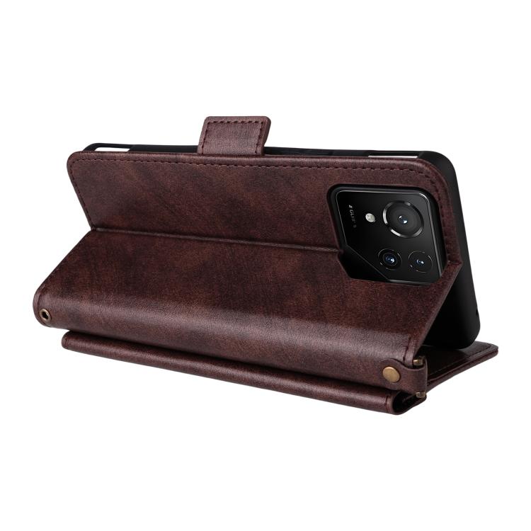 For Asus ROG Phone 9 / 9 Pro Multi-card Slots Crossbody Cowhide Leather Phone Case