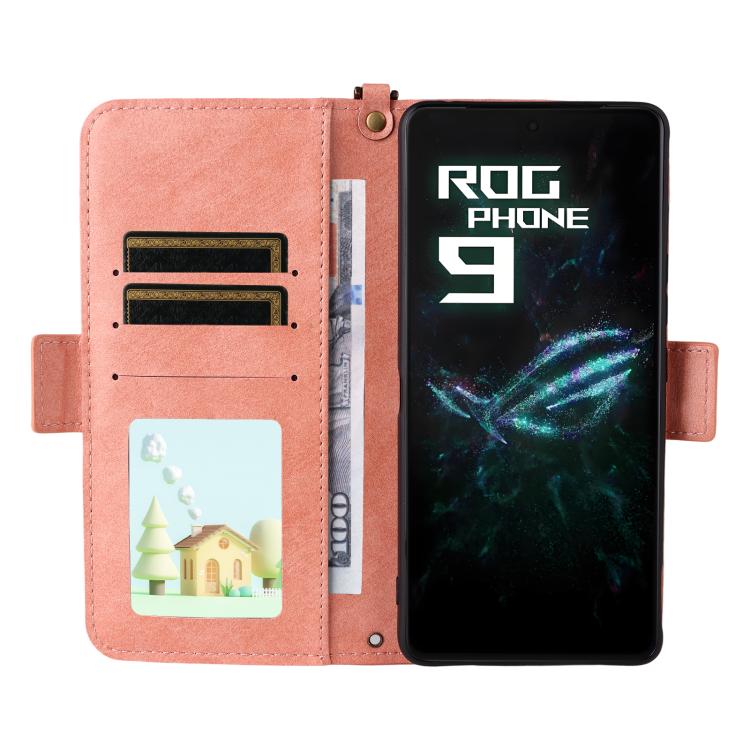 For Asus ROG Phone 9 / 9 Pro Multi-card Slots Crossbody Cowhide Leather Phone Case