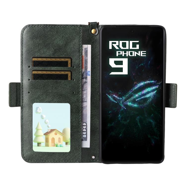 For Asus ROG Phone 9 / 9 Pro Multi-card Slots Crossbody Cowhide Leather Phone Case