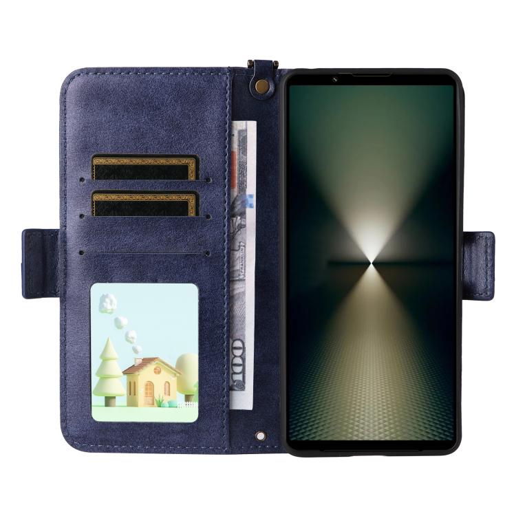 For Sony Xperia 1 VI Multi-card Slots Crossbody Cowhide Leather Phone Case