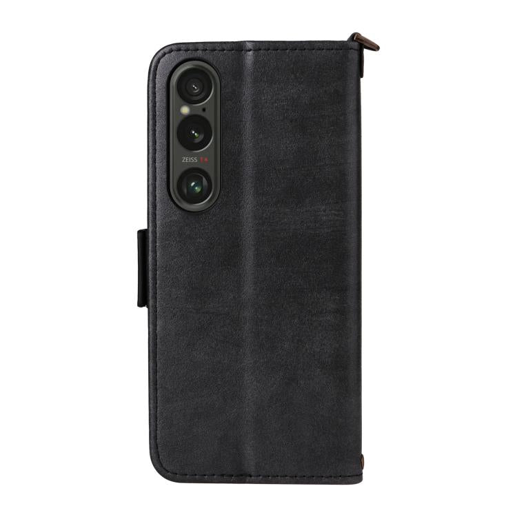 For Sony Xperia 1 VI Multi-card Slots Crossbody Cowhide Leather Phone Case