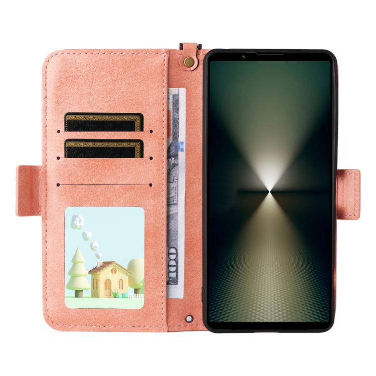 For Sony Xperia 1 VI Multi-card Slots Crossbody Cowhide Leather Phone Case