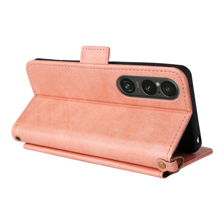 For Sony Xperia 1 VI Multi-card Slots Crossbody Cowhide Leather Phone Case