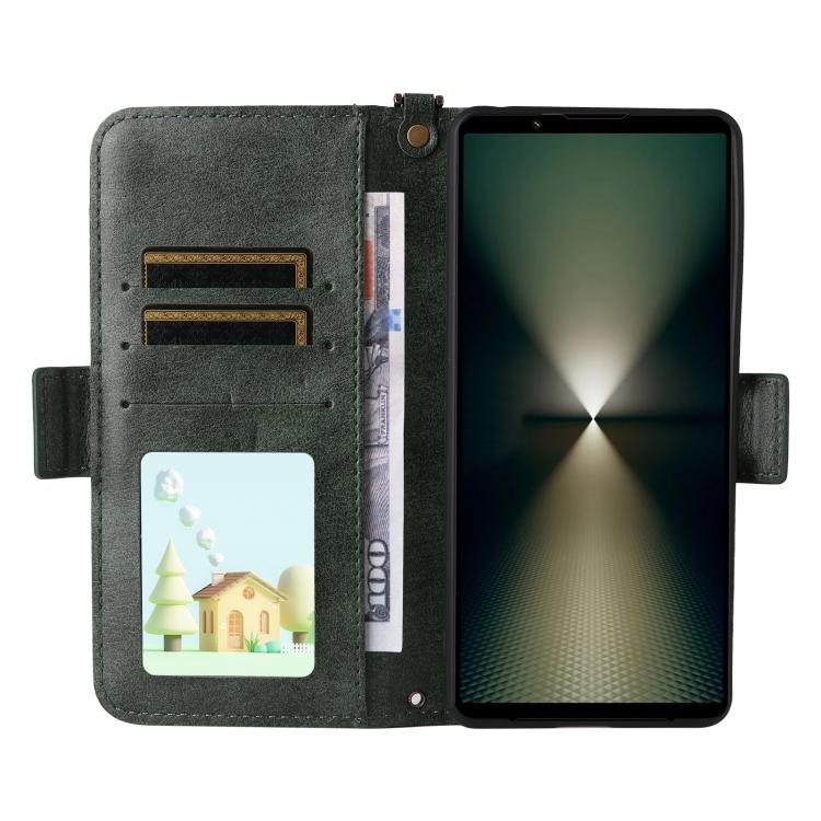 For Sony Xperia 1 VI Multi-card Slots Crossbody Cowhide Leather Phone Case