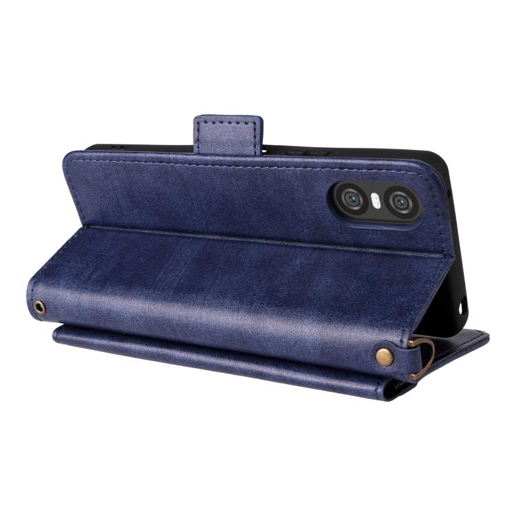 For Sony Xperia 10 VI Multi-card Slots Crossbody Cowhide Leather Phone Case