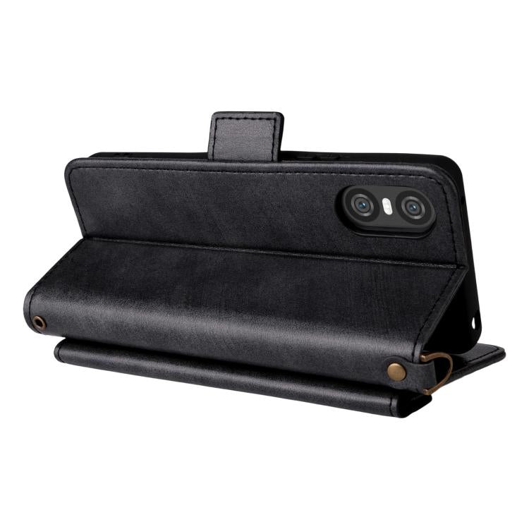For Sony Xperia 10 VI Multi-card Slots Crossbody Cowhide Leather Phone Case