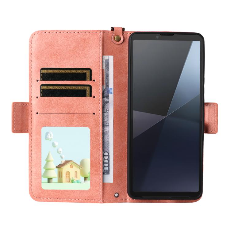 For Sony Xperia 10 VI Multi-card Slots Crossbody Cowhide Leather Phone Case