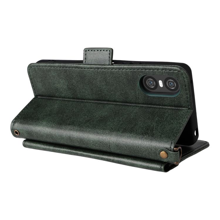 For Sony Xperia 10 VI Multi-card Slots Crossbody Cowhide Leather Phone Case