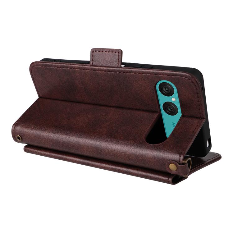For Sony Xperia 10 VII Multi-card Slots Crossbody Cowhide Leather Phone Case