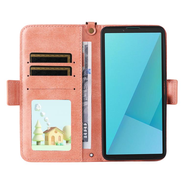 For Sony Xperia 10 VII Multi-card Slots Crossbody Cowhide Leather Phone Case