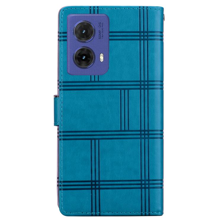 For Motorola Moto G85 5G Embossed Checkered Leather Phone Case