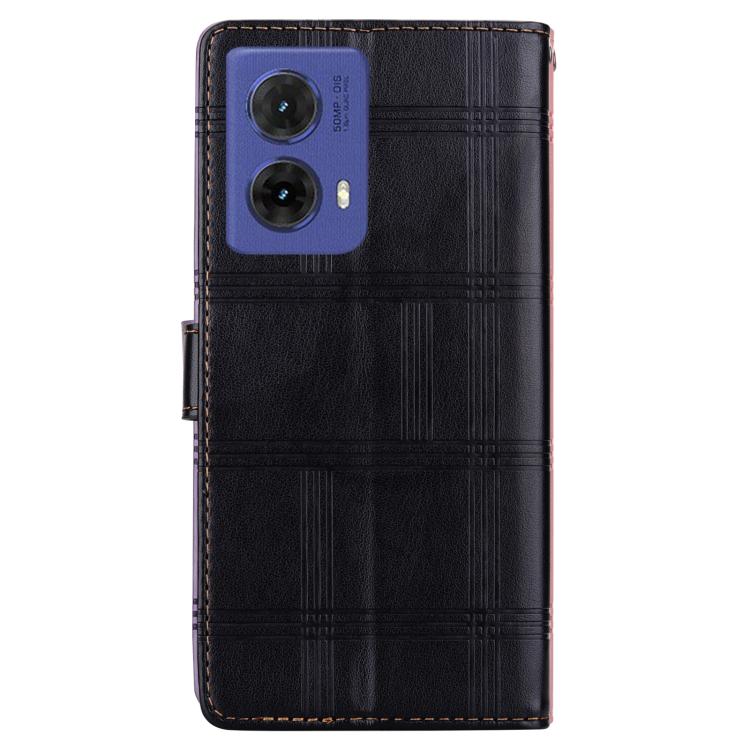 For Motorola Moto G85 5G Embossed Checkered Leather Phone Case