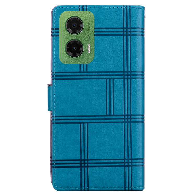 For Motorola Moto G35 Embossed Checkered Leather Phone Case