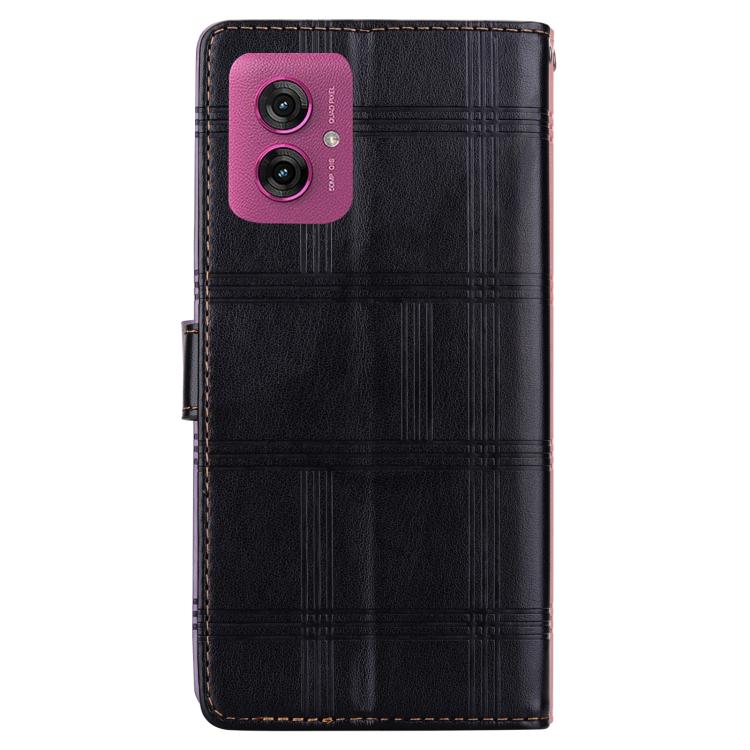 For Motorola Moto G55 Embossed Checkered Leather Phone Case