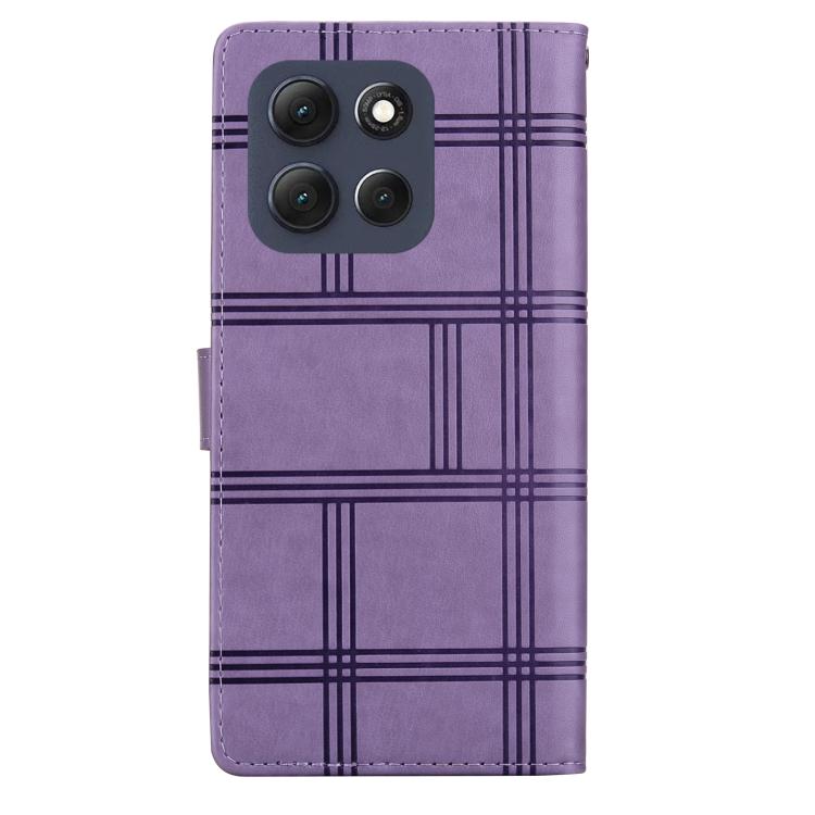 For Motorola Moto G86 5G Embossed Checkered Leather Phone Case