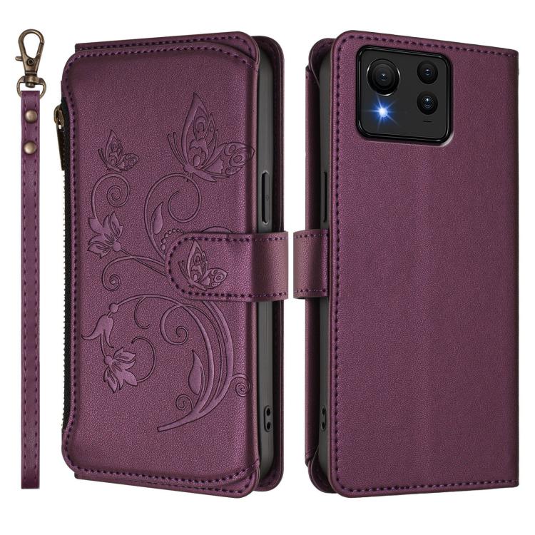 For ASUS Zenfone 11 Ultra Butterfly Love Flower Multi-card Zipper Wallet Leather Phone Case